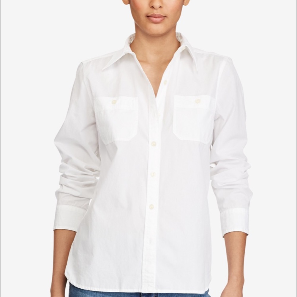 New Ralph Lauren Sport white Linen button up